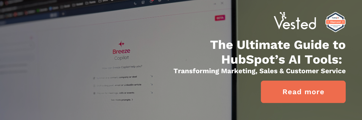 Vested logo + HubSpot Diamond Partner Badge; 