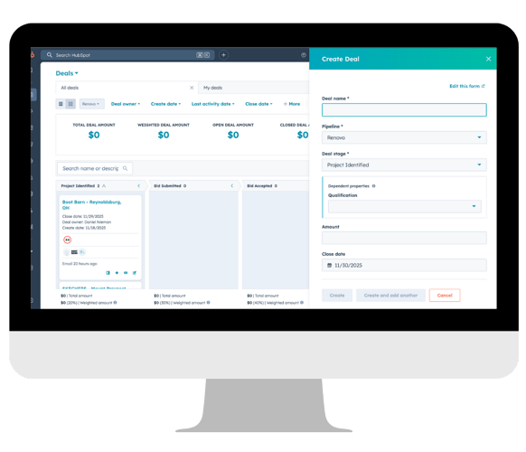 A screenshot of the DLC Management sales implementation pipeline executed by Vested.