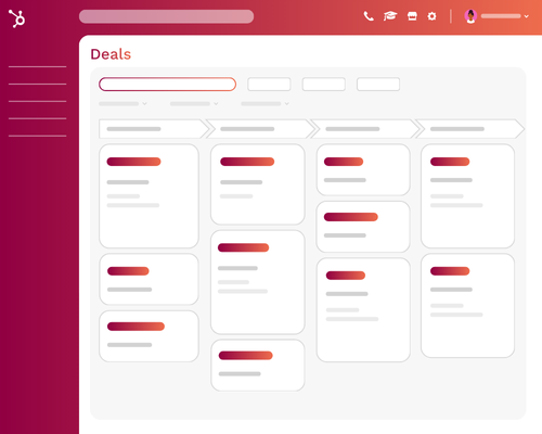 Graphic showing Deal stages in Sales Hub