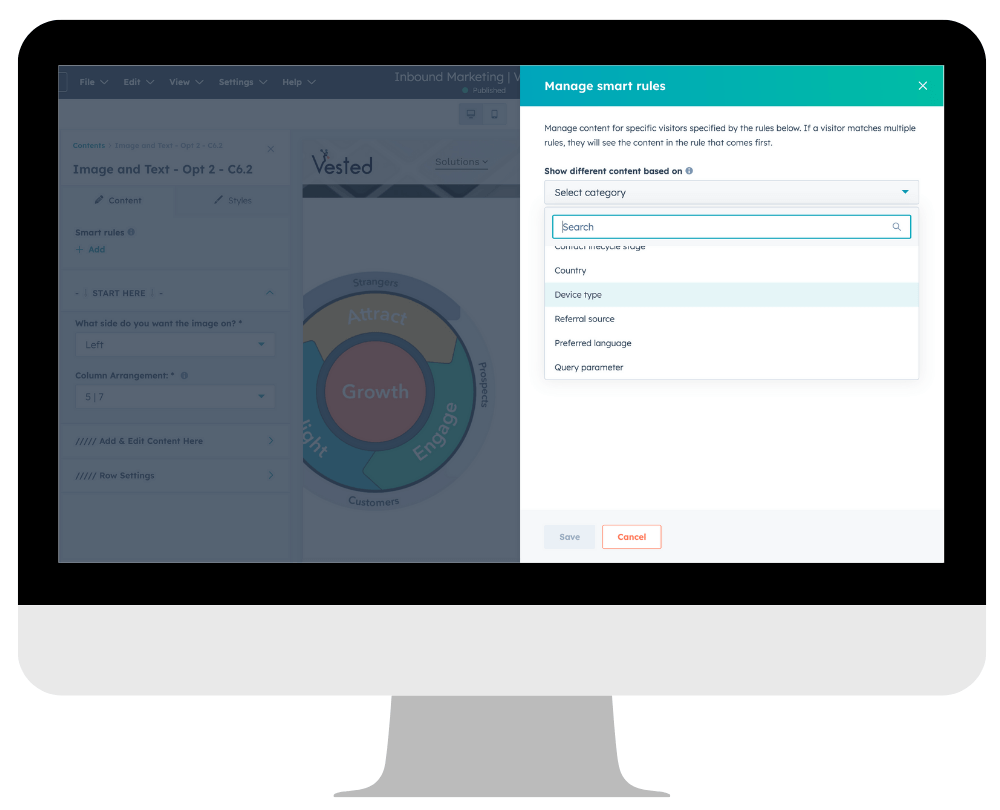 Smart rules and content tools in HubSpot.