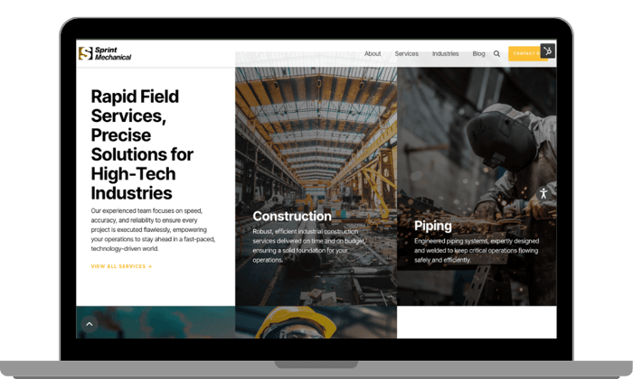 Sprint Mechanical homepage website.