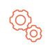 Two orange gears.