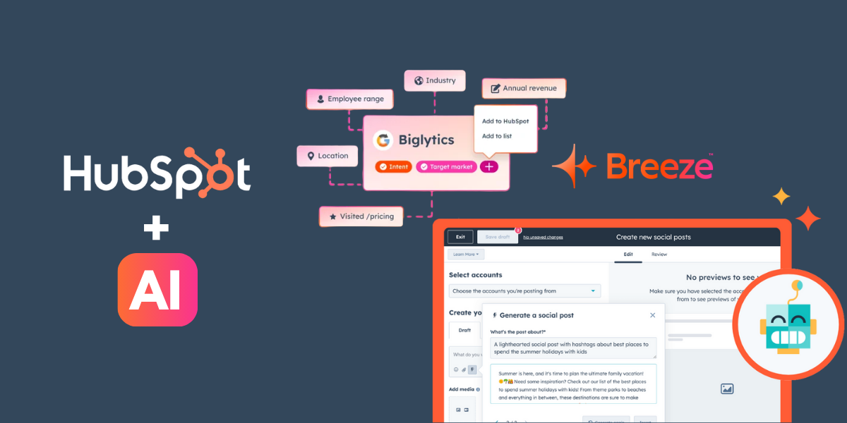 HubSpot and AI graphic with Breeze snapshot