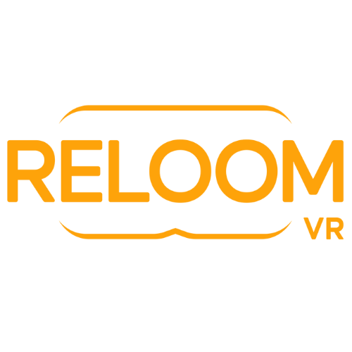 ReloomVR - orange VR goggles outlining ReloomVR.