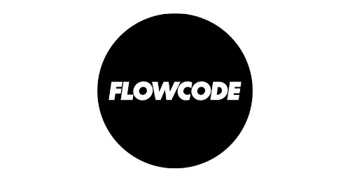 Black and white flowcode partner logo.