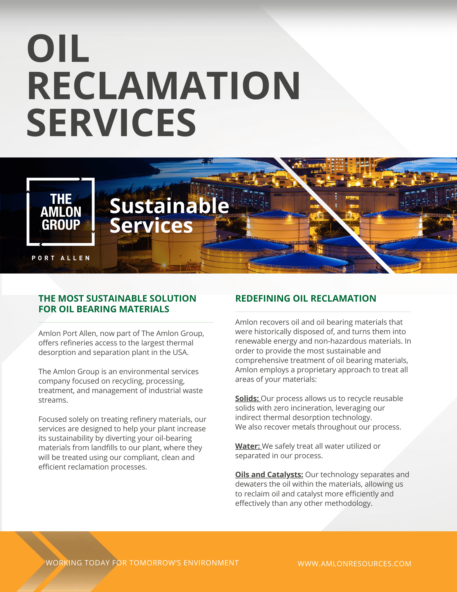 Oil Reclamation Services - Amlon