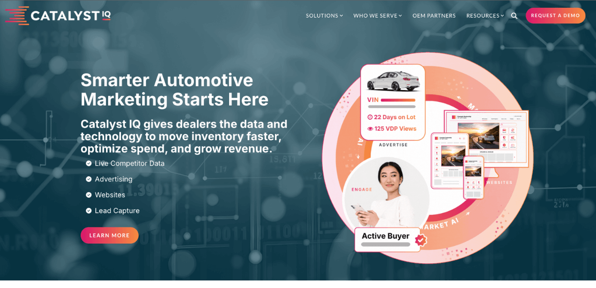 Screenshot of Catalyst IQ website