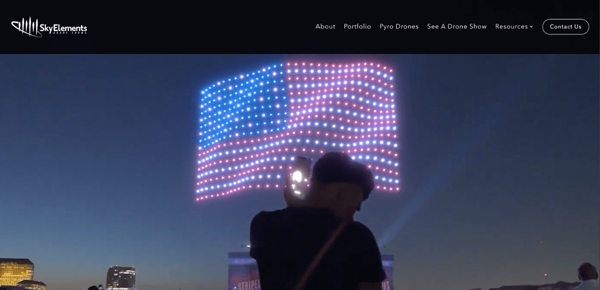 Screenshot of Sky Elements website