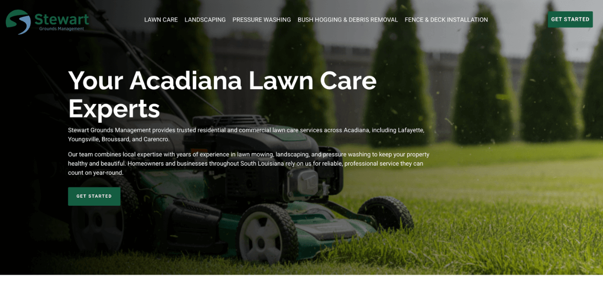 Screenshot of Stewart Grounds Management website