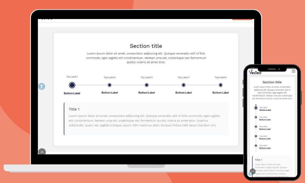 Timeline In Rise Modules Example Interactive Horizontal Timeline Module | Vested Marketing